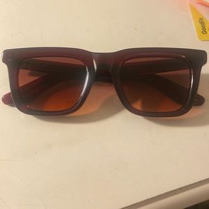 Brand new, never worn MOSCOT “Rizik” sunglasses in Burgundy.